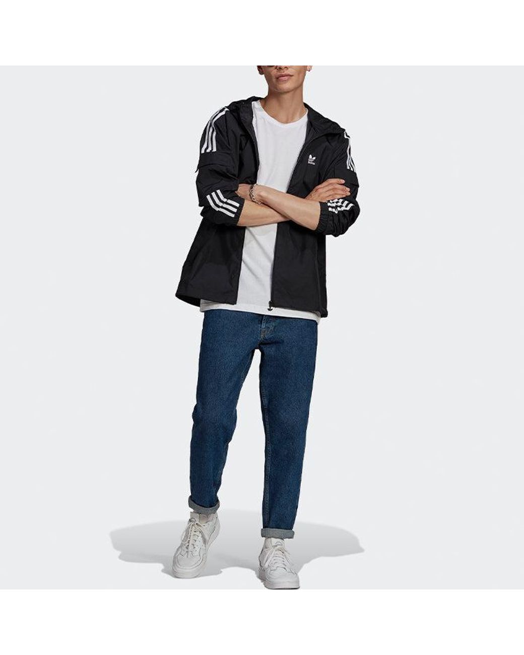 Adidas Black Originals 3-Stripes Wb Fz Hoodie Jacket For for men