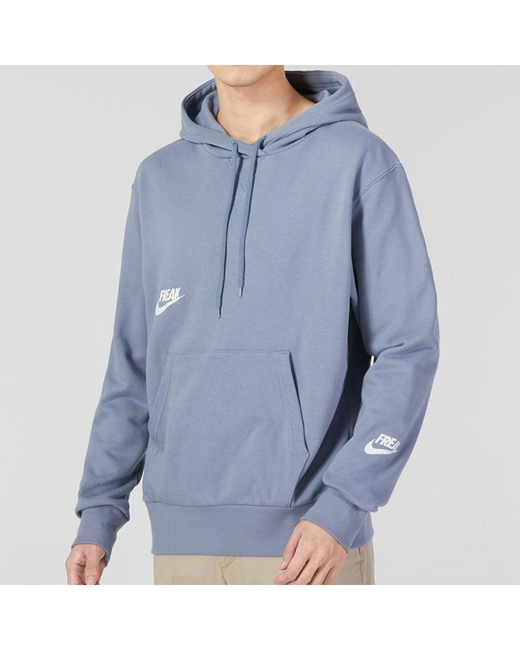 Nike Blue Logo Printing Drawstring Hooded Casual for men