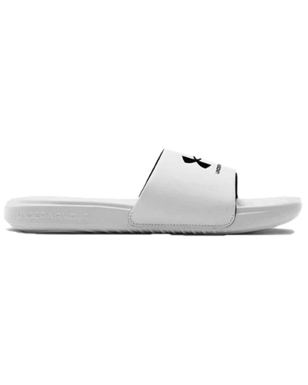 Under Armour White Ansa Fixed Slide for men
