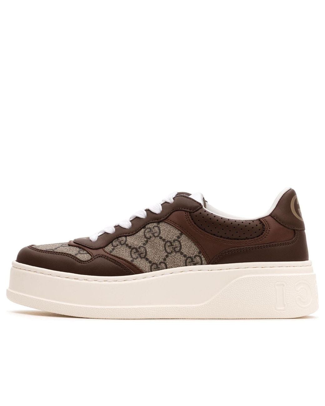 Gucci Brown (Wmns) Leather Gg Sneaker 'Light'