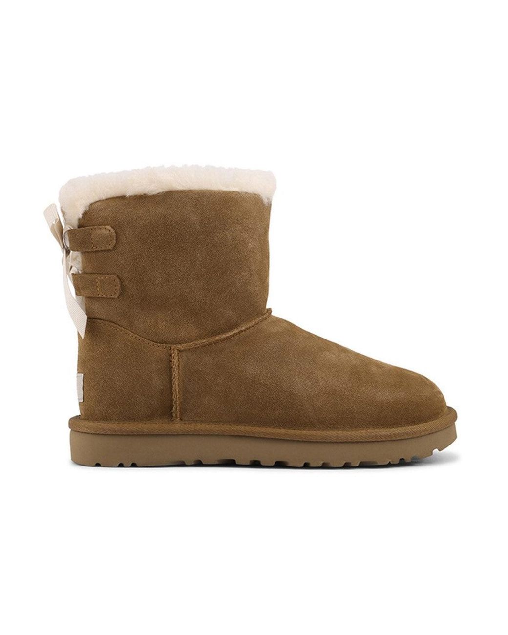 Ugg Brown (Wmns) Mini Continuity Bow Fleece Lined