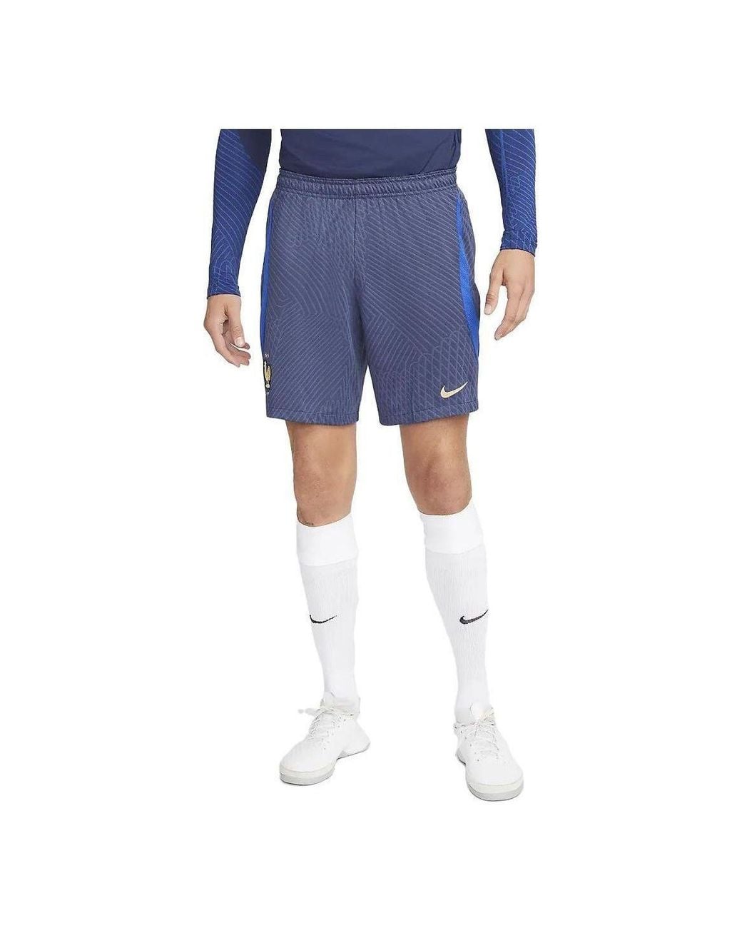 Nike Blue Dri-Fit Fff Strike Knit Football Shorts for men