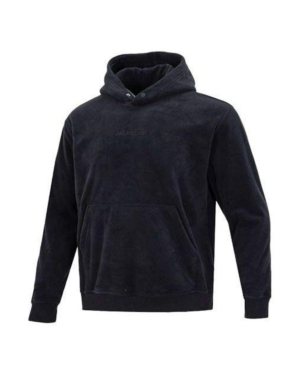 Nike Blue Solid Color Embroidered Polar Fleece Hooded Long Sleeves Hoodie Black for men