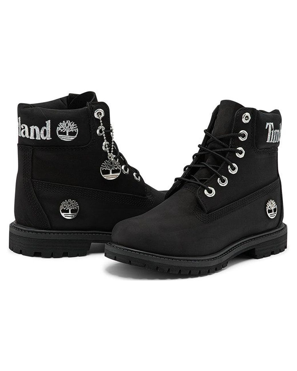 Timberland Black (Wmns) 6 Inch Premium Waterproof Boots Nubuck With Logo'