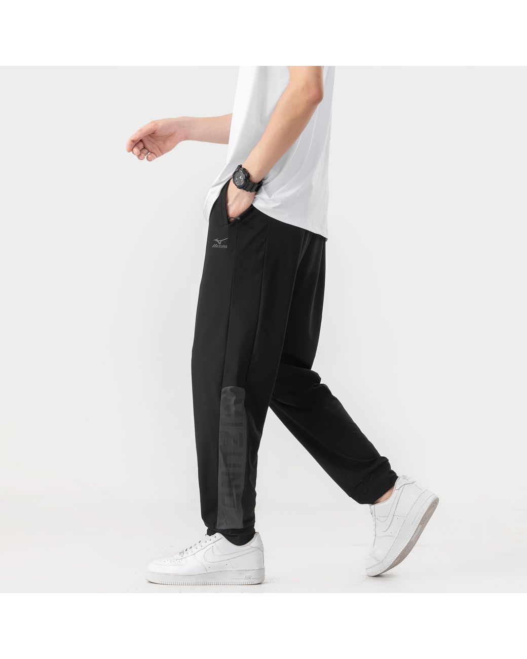 Mizuno Black Logo Outdoor Casual Pants for men