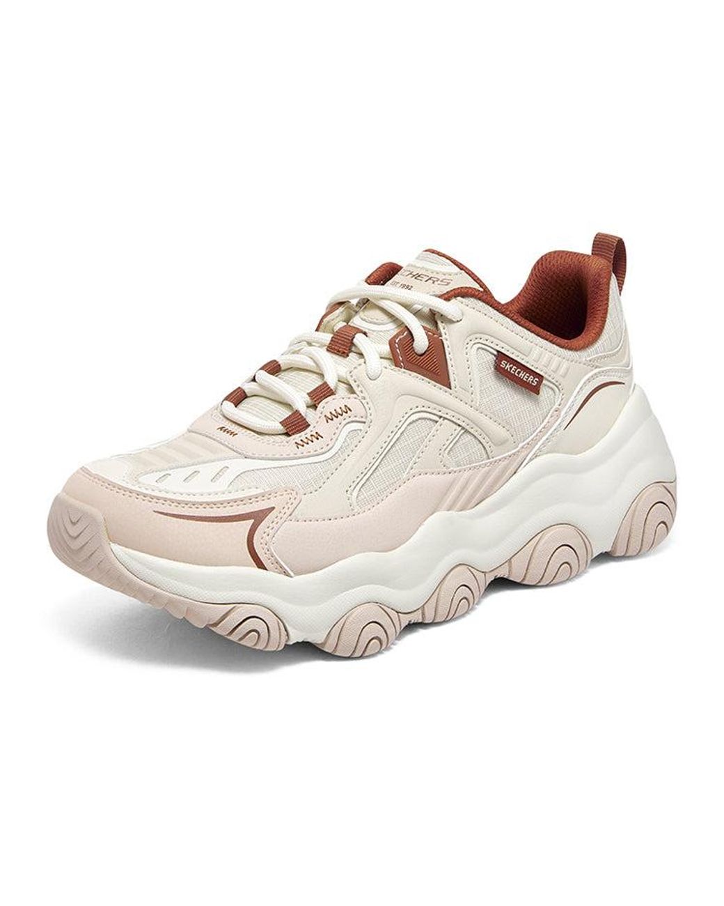 Skechers White (Wmns) D'Lites 1.0 Sneakers