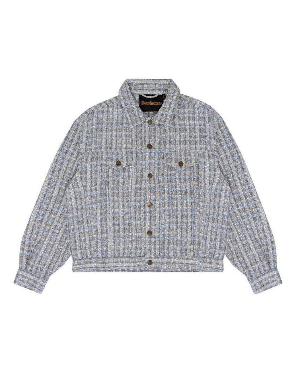 Drew House Gray Boucle Mascot Oversized Trucker Jacket for men