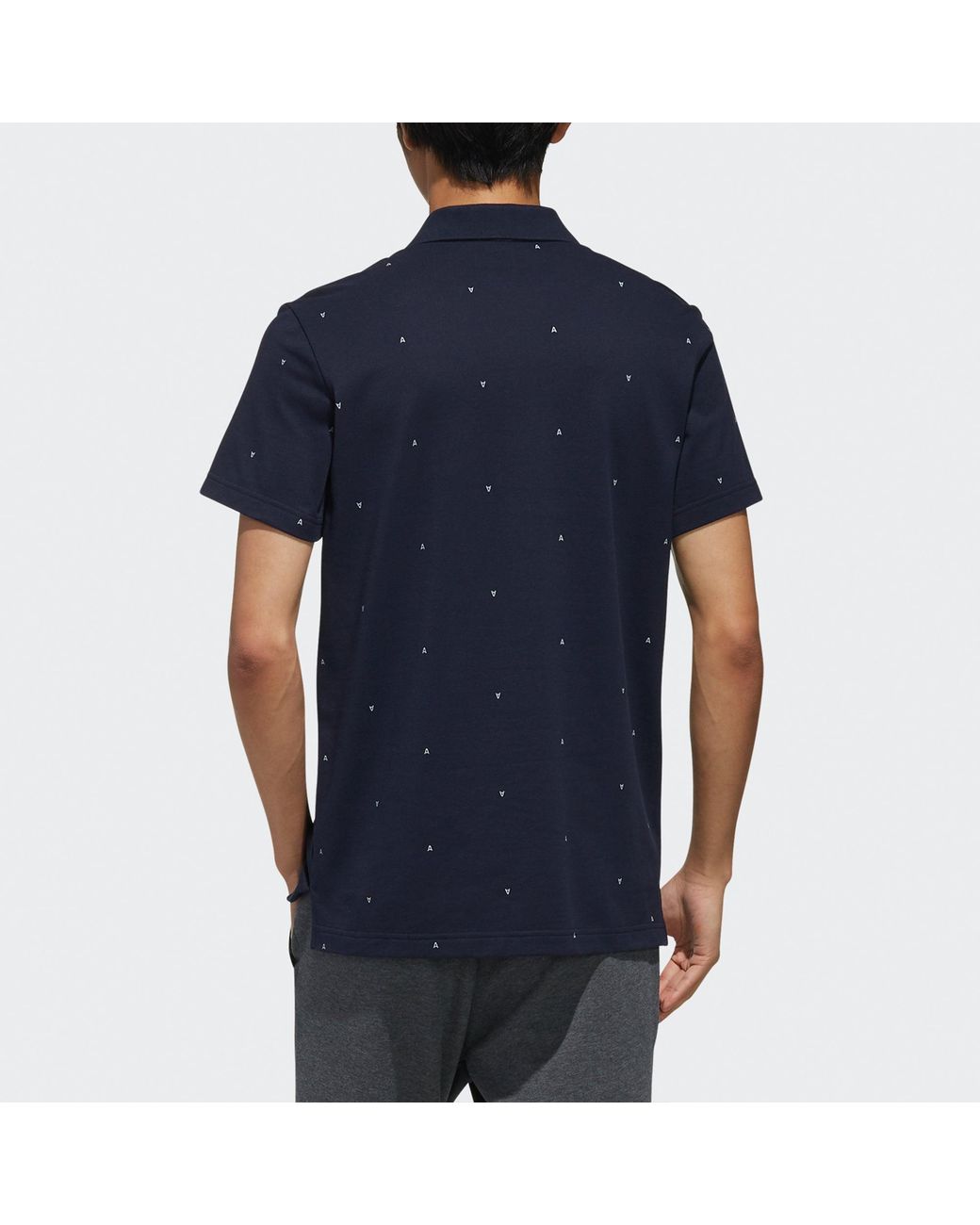 Adidas Blue Ai Polo Gen Aop Short Sleeve Polo for men