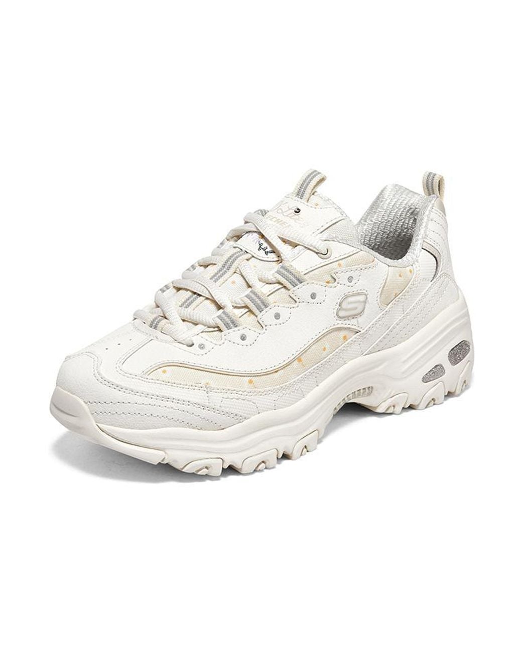 Skechers White (Wmns) D'Lites 1.0 Sneakers