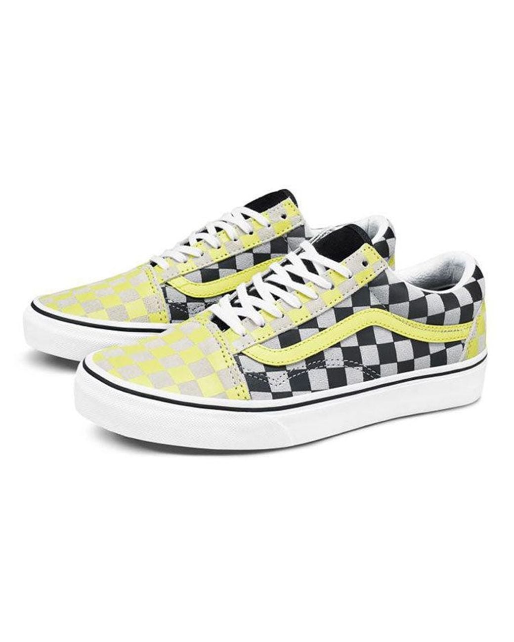 Vans Blue Old Skool Checkerboard Blackyellow for men