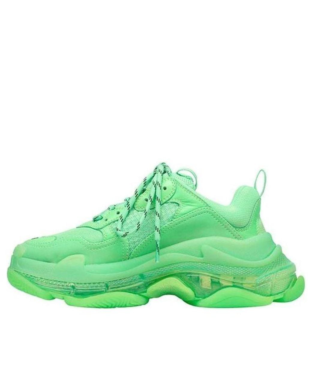 Balenciaga Green Triple S Clear Sole Sneaker