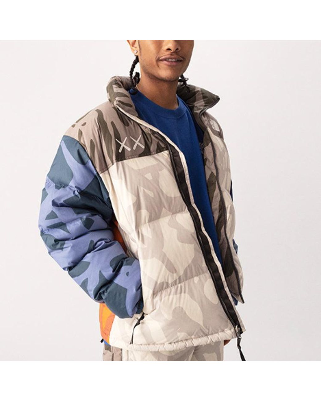 The North Face Blue X Kaws 1996 Nuptse 700 Jacket for men