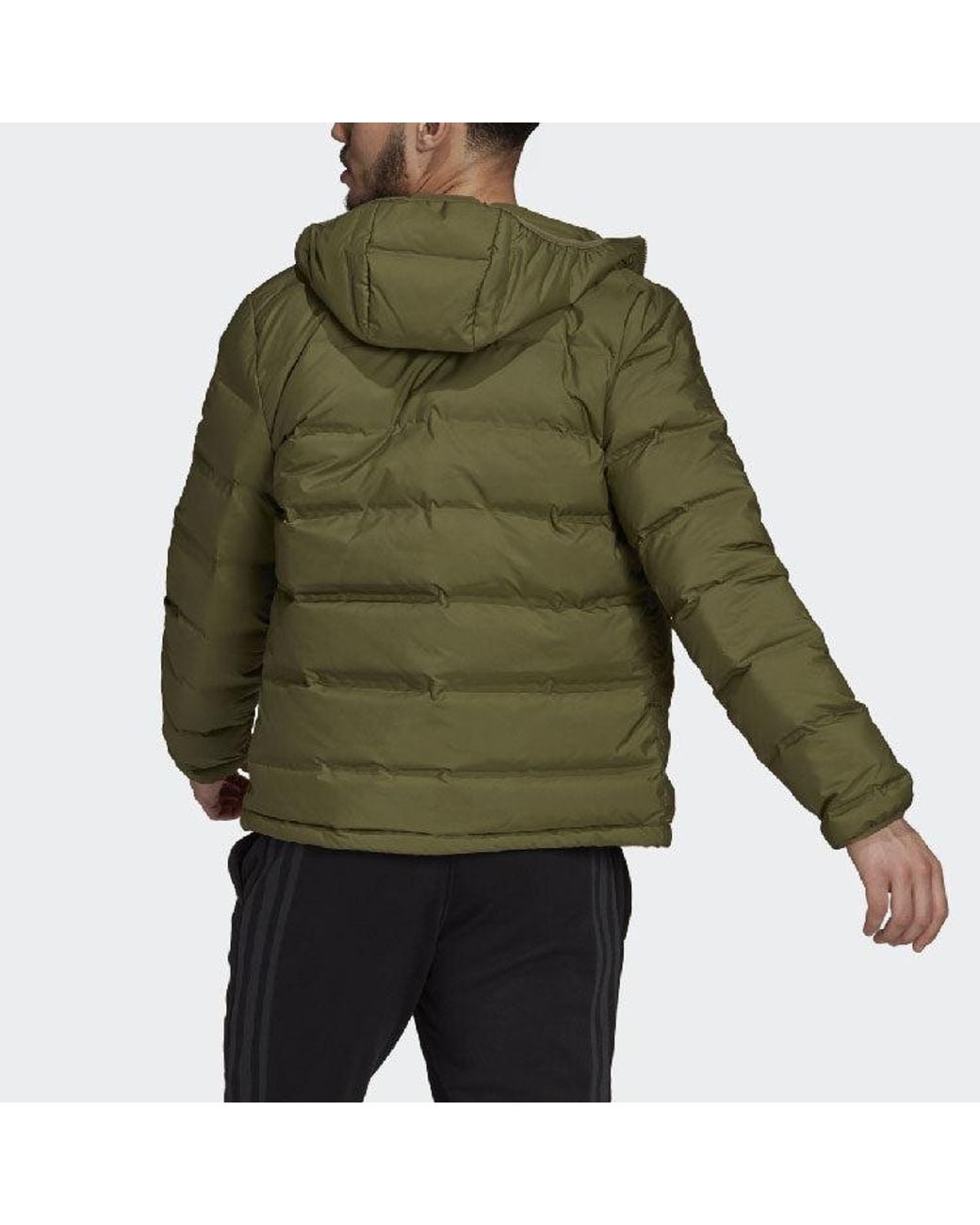 Adidas Green Helionic Hooded Down Jacket for men