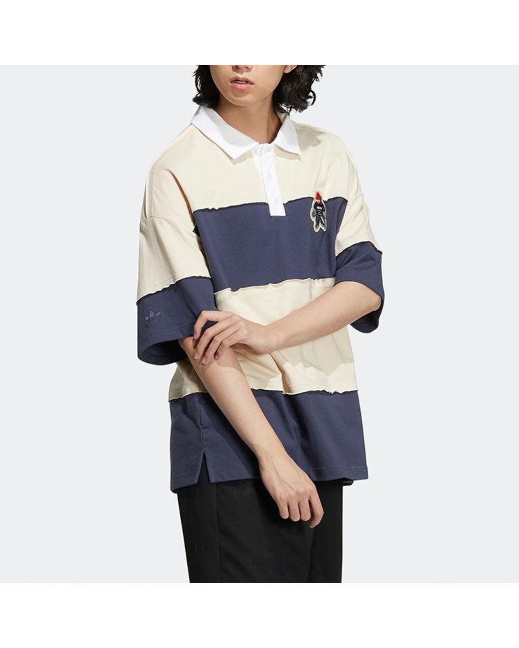 Adidas Blue X Charr Short Sleeve Polo Shirt 'Cream' for men