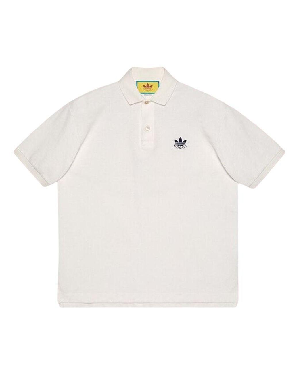 Adidas White X Gucci Cotton Piquet Polo for men