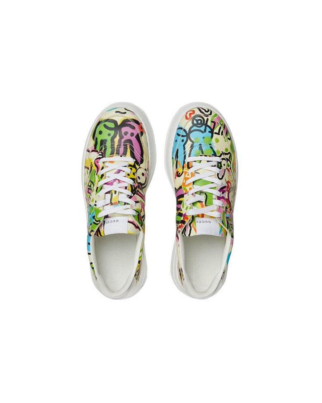 Gucci White (Wmns) Chunky B Gg Graffiti Print Sneakers Multi'