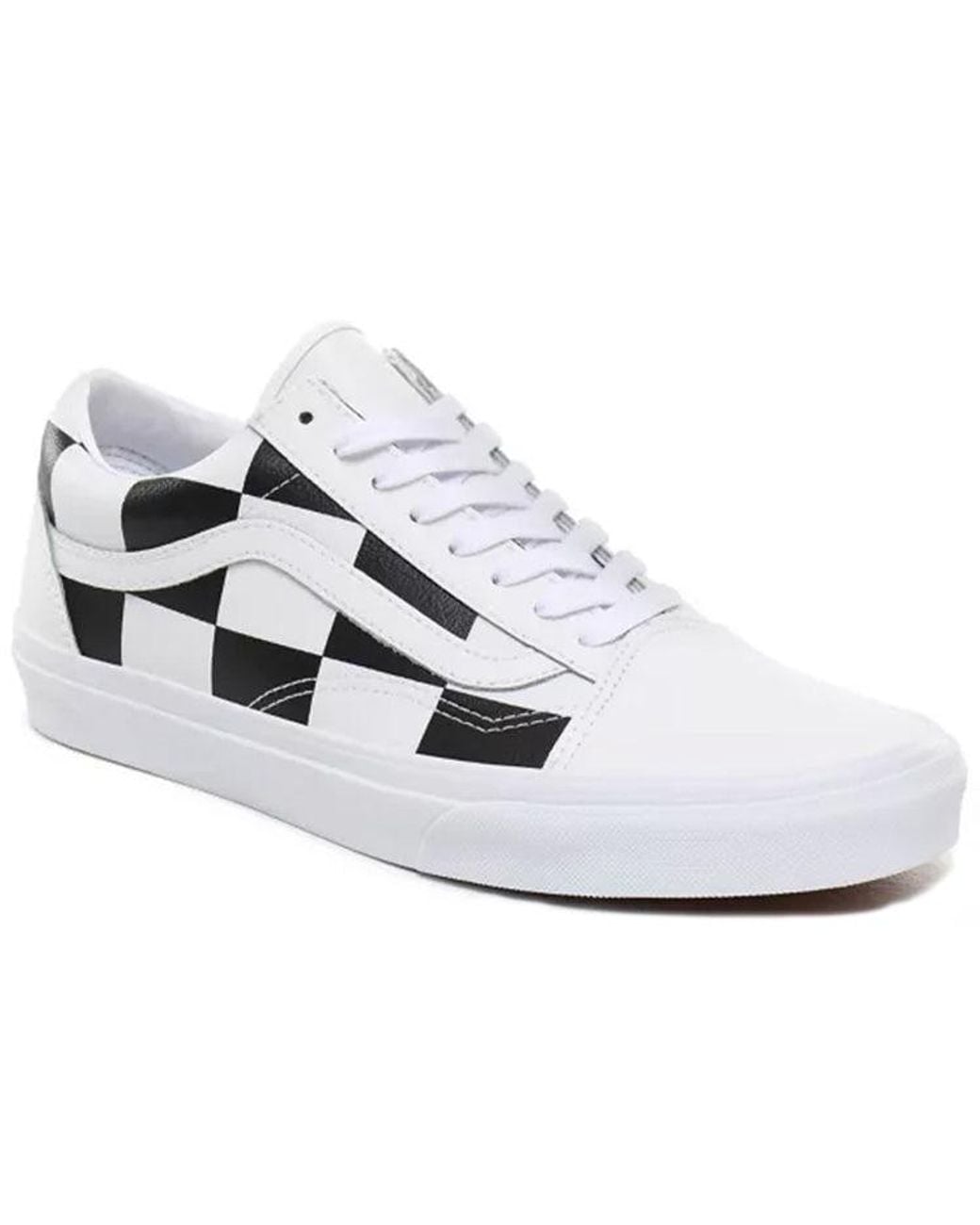 Vans White Old Skool 'Leather Check' for men