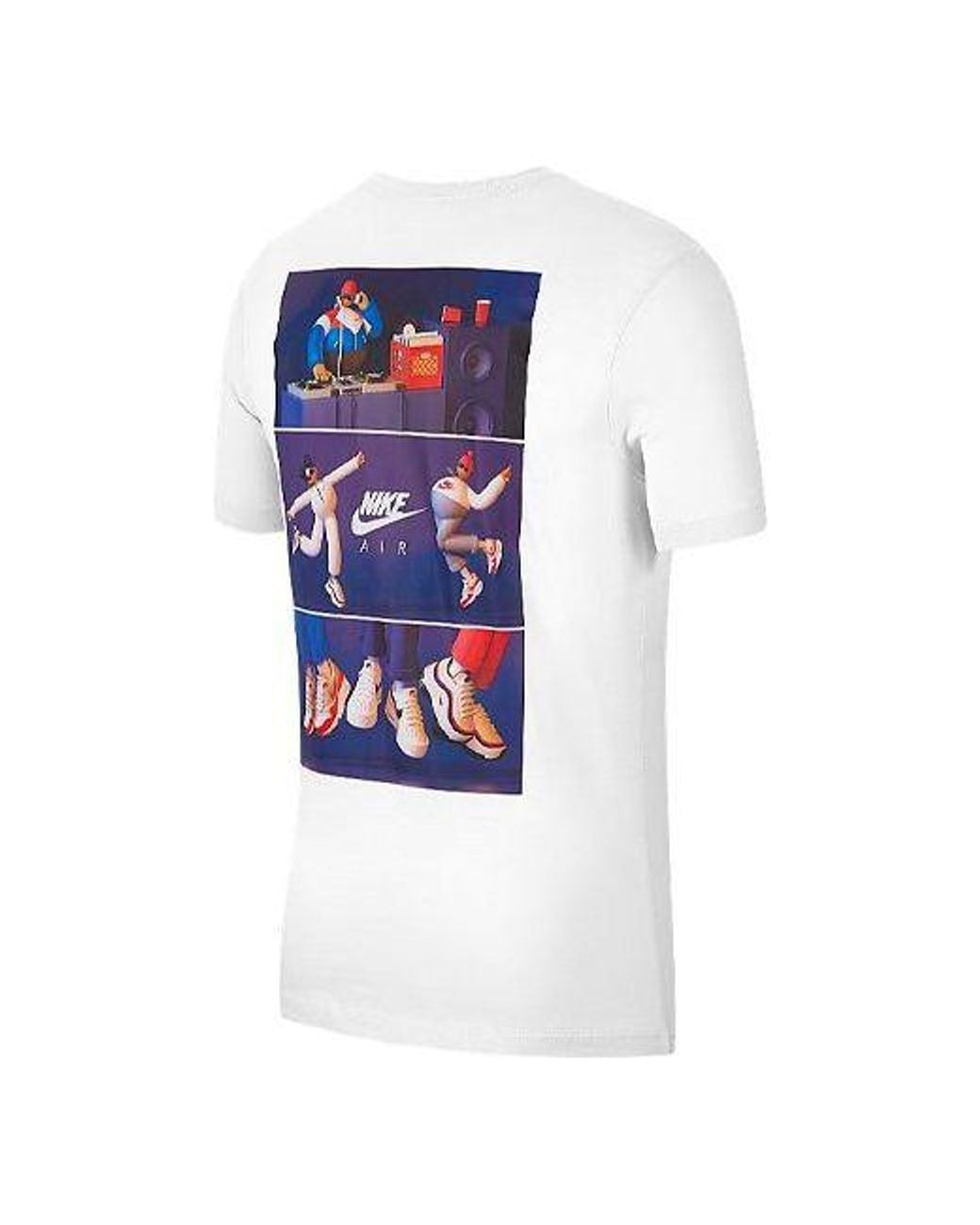 Nike Blue Sportswear Logo Pattern Printing Casual Short Sleeve for men