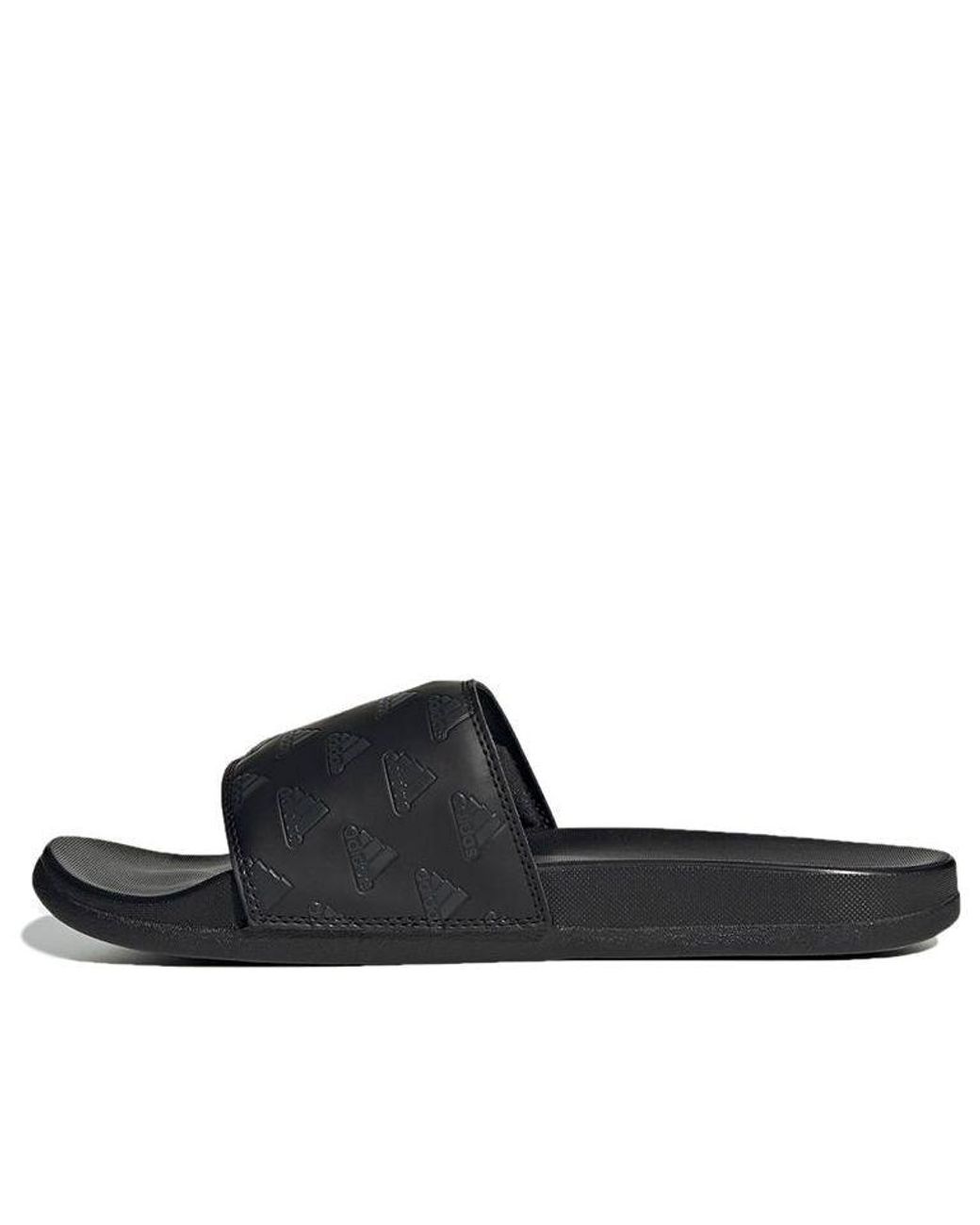 Adidas Black Adilette Comfort Slide 'Repeat Logo for men