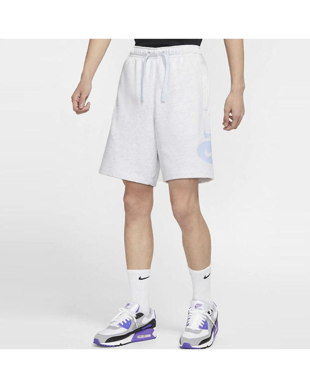 Nike White Sportswear Logo Loose Lacing Casual Shorts for men