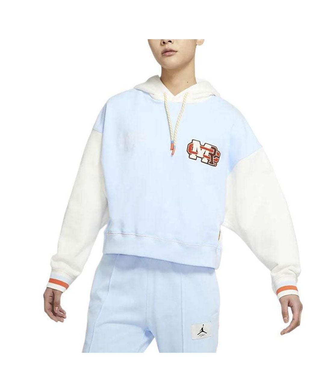 Nike Blue (Wmns) X Maison Chateau Rouge Crossover Colorblock Splicing Hoodie Asia Edition