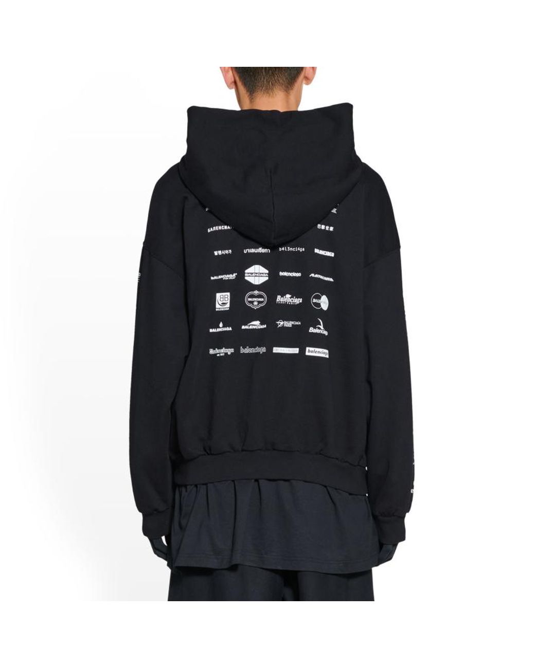 Balenciaga Blue Archives Logos Hoodie