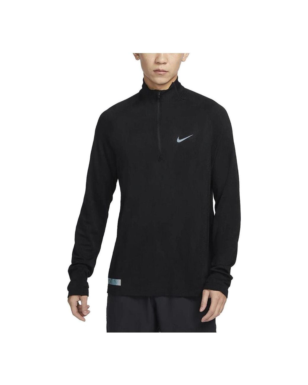 Nike Black Therma-Fit Repel Element 1/2 Zip Long Sleeve T-Shirt for men