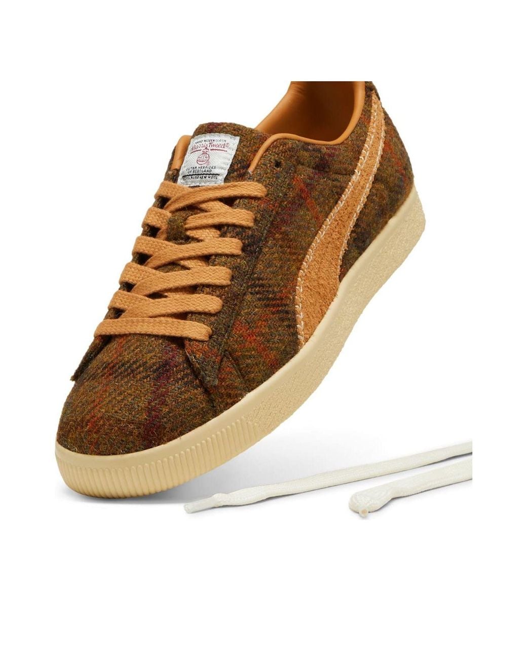 PUMA Brown Clyde 'Harris Tweed Chamomile Caramel Latte' for men