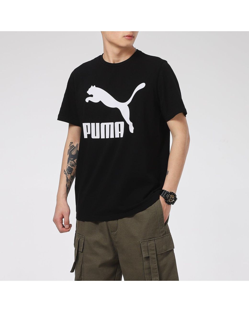 PUMA Black Classics Logo T-Shirt for men