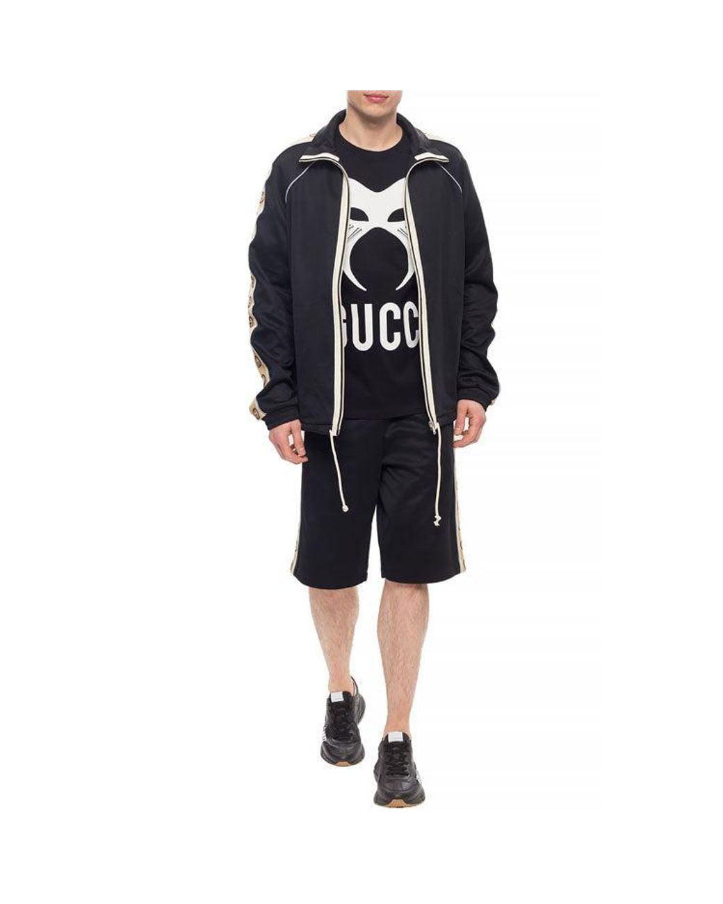 Gucci Black Ss20 Technical Jersey Shorts G-Knitted Drawstring Shorts For for men