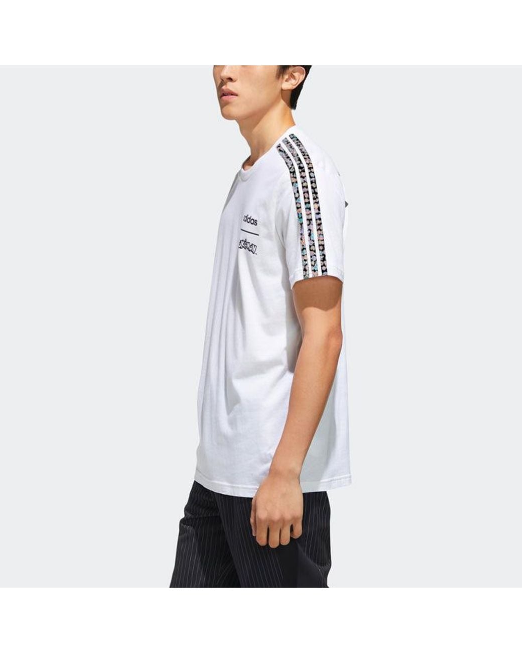Adidas White Neo X Pokemon Crossover Alphabet Printing Sports Round Neck Short Sleeve for men