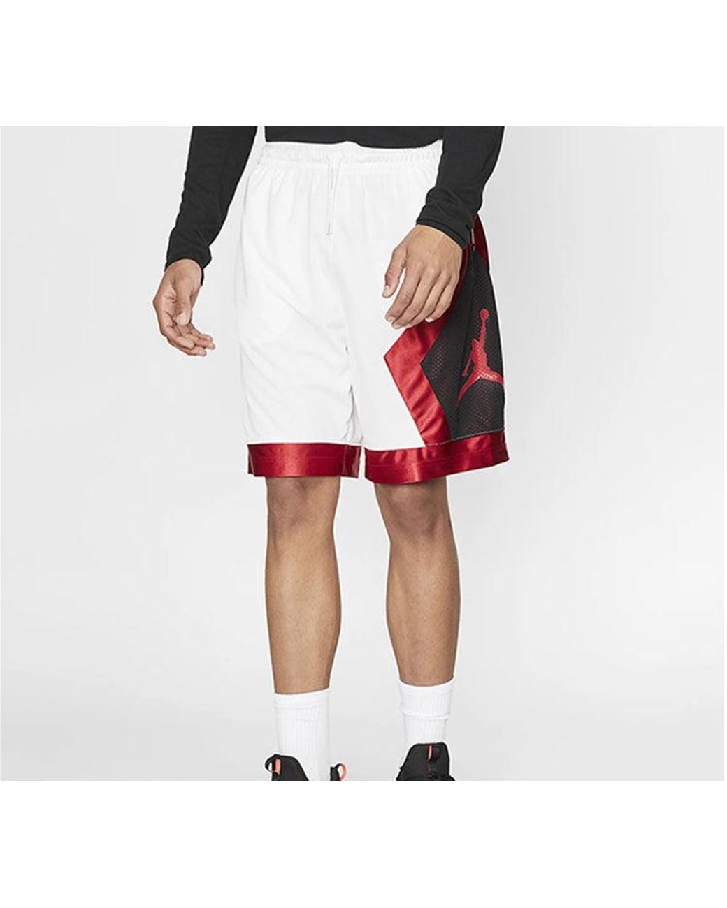 Nike White Jumpman Diamond Mesh Splicing Basketball Shorts for men