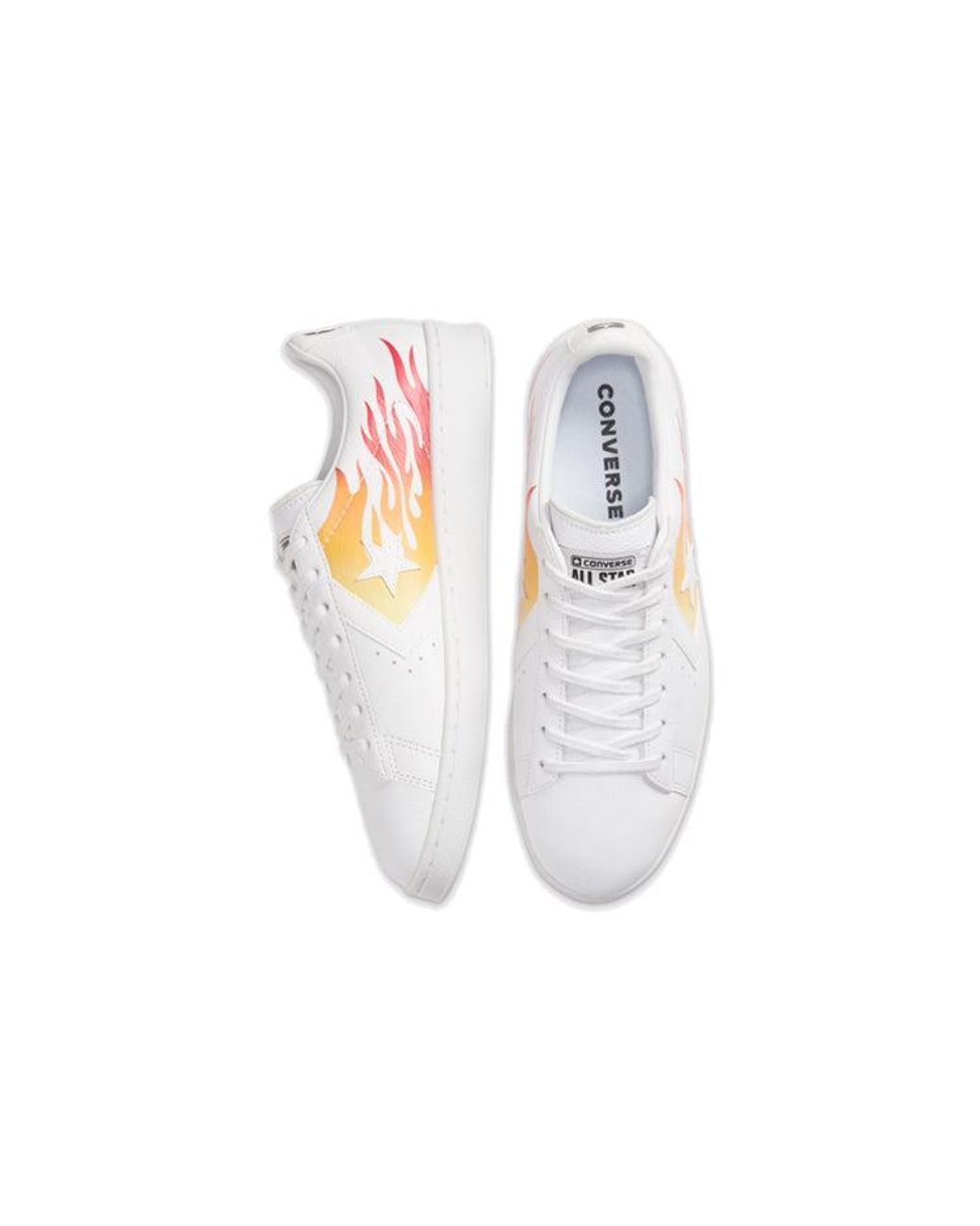 Converse White Pro Leather Low 'Archival Flame Print' for men