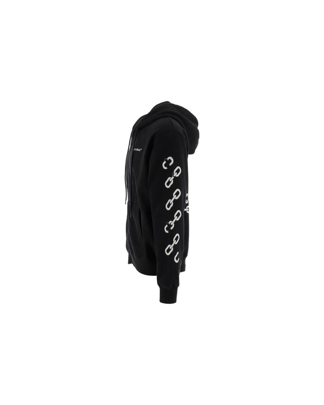 Off-White c/o Virgil Abloh Black Fw22 Chain Logo Printing Zipper Loose Fit Autumn for men