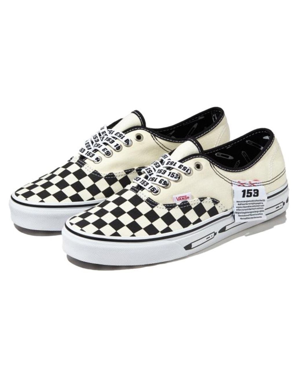 Vans White Authentic Chessboard for men
