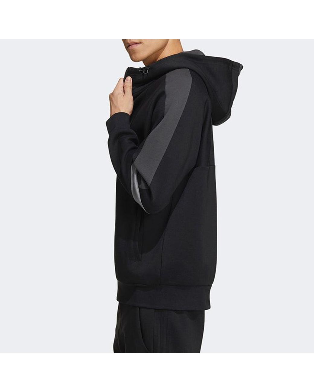 Adidas Blue Colorblock Athleisure Casual Sports Hooded Jacket for men