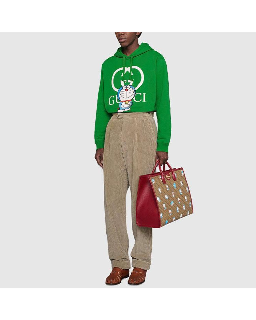 Gucci Green X Doraemon Cotton Hoodie for men