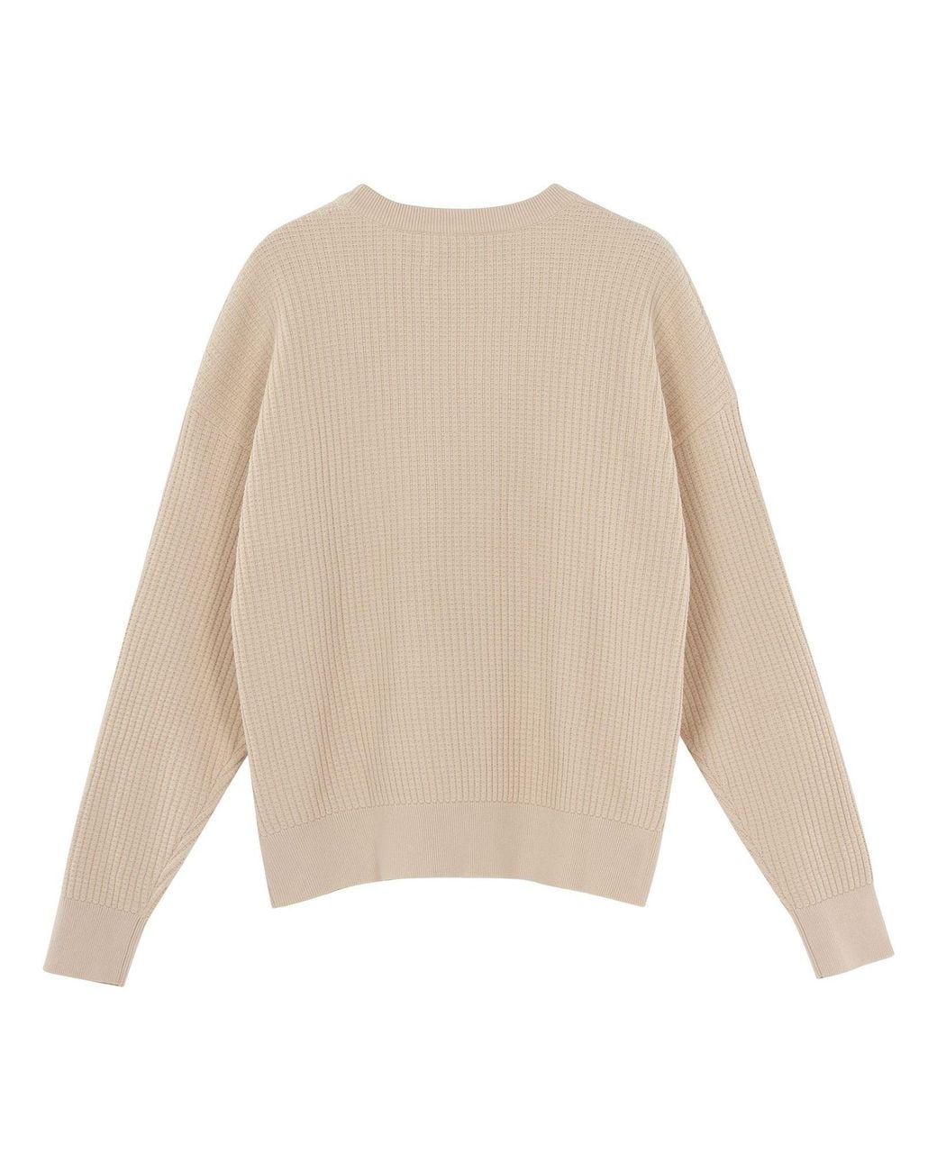 Drew House Natural Mascot Waffle Sweater 'Cream' for men