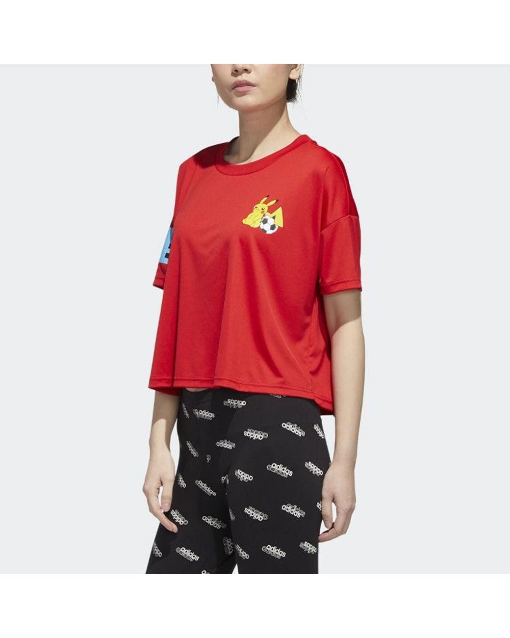 Adidas Red (Wmns) X Pokemon Crossover Printing Training Sports Short Sleeve