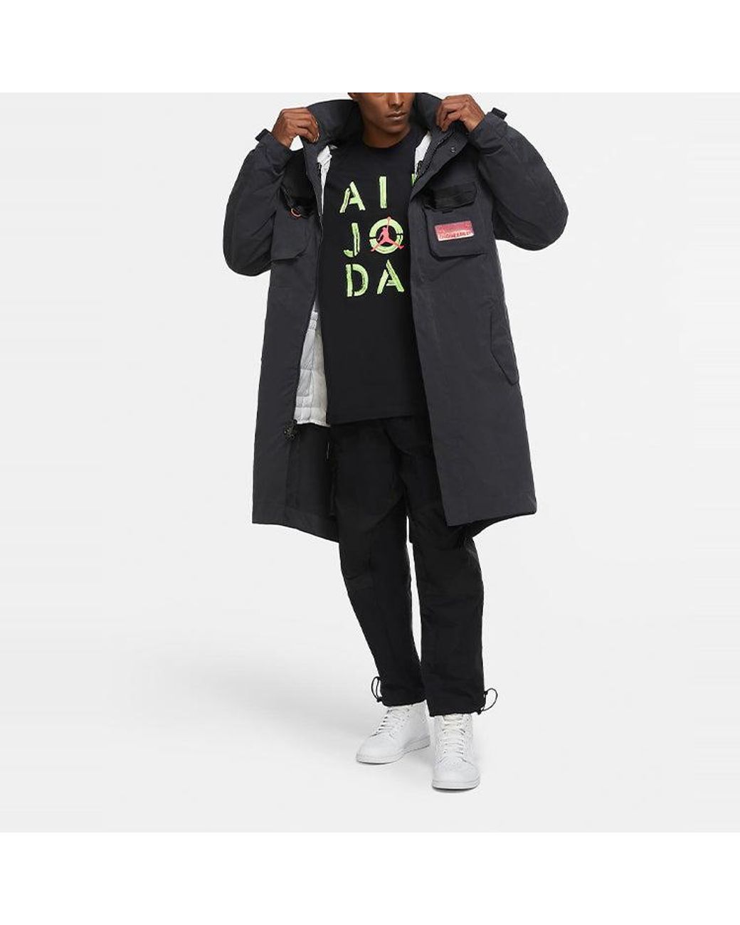 Nike Blue Hooded Long Jacket for men
