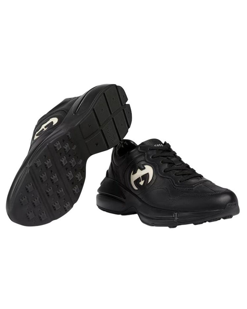 Gucci Black Rhyton 'Interlocking G for men