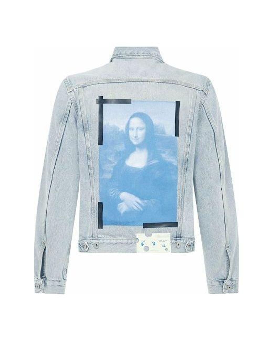 Off-White c/o Virgil Abloh Blue Ss21 Back Printing Denim Jacket for men