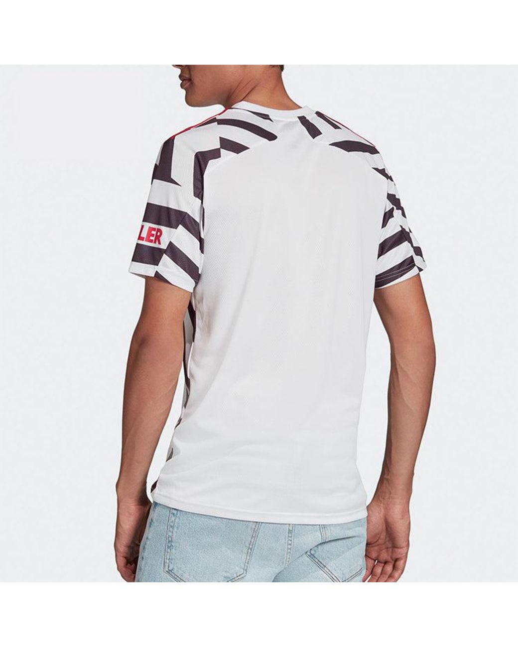 Adidas White Manchester United Away Fan Edition Sports Jersey for men