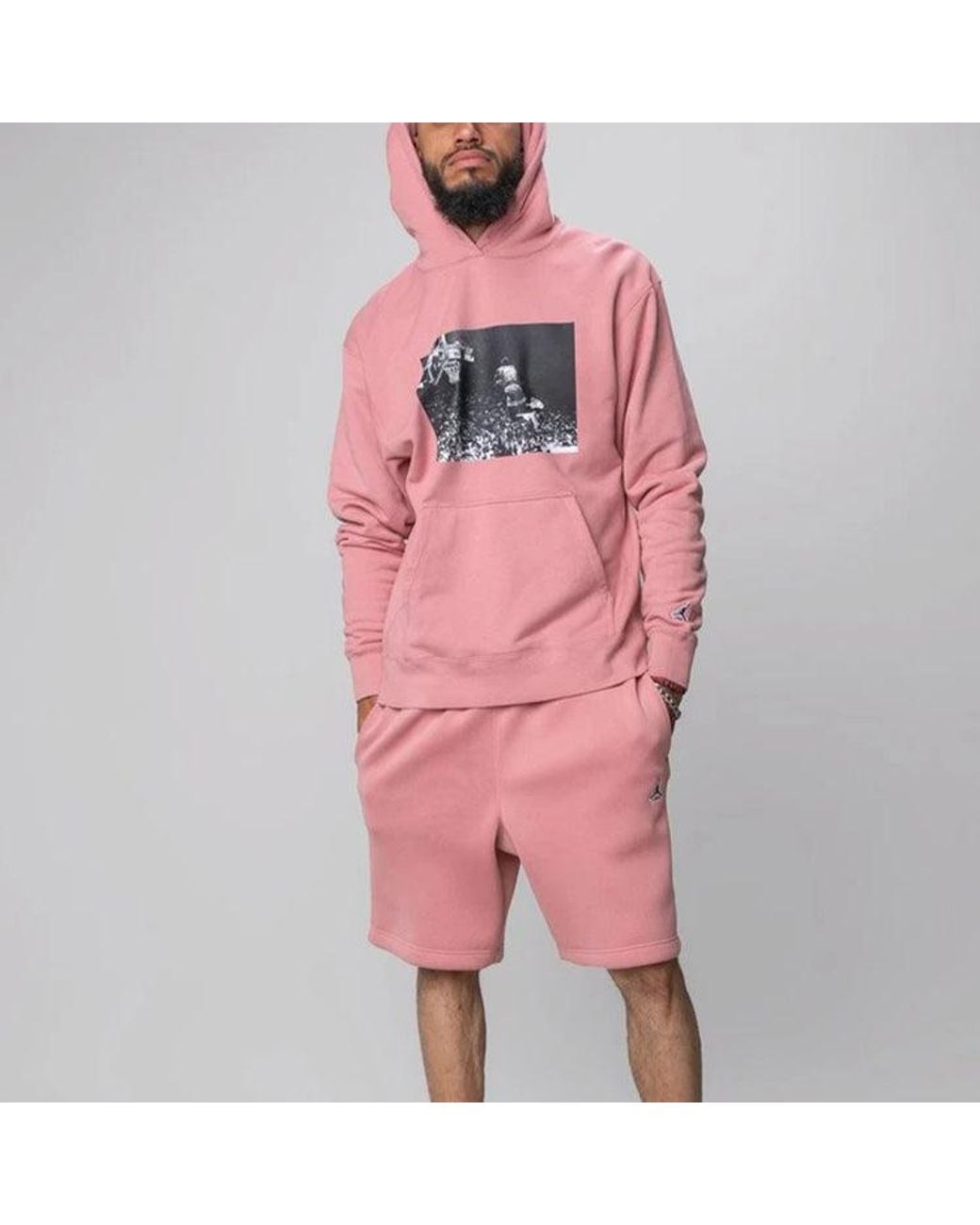jordan x union flying high hooded sweatshirt rust pink