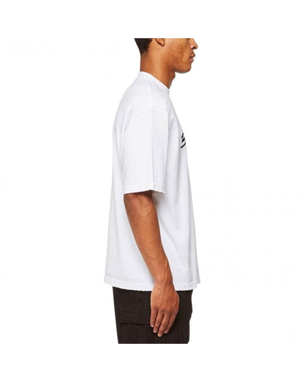 Balenciaga White Script Logo T-Shirt for men