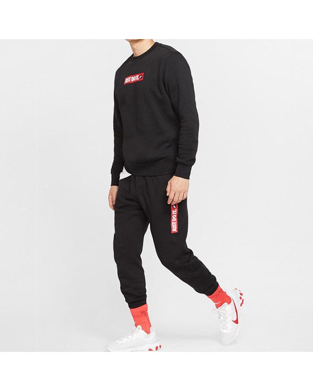 Nike Blue Sports Fleece Lined Knit Bundle Feet Casual Long Pants for men