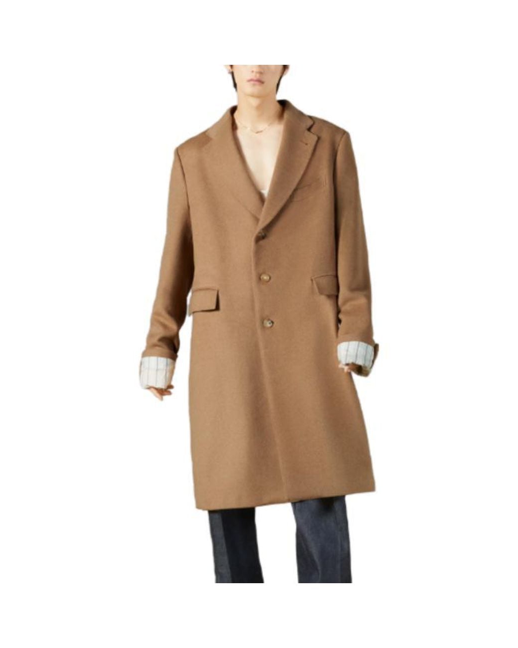 Gucci Brown Camelhair Coat With Cities Label 'Light' for men