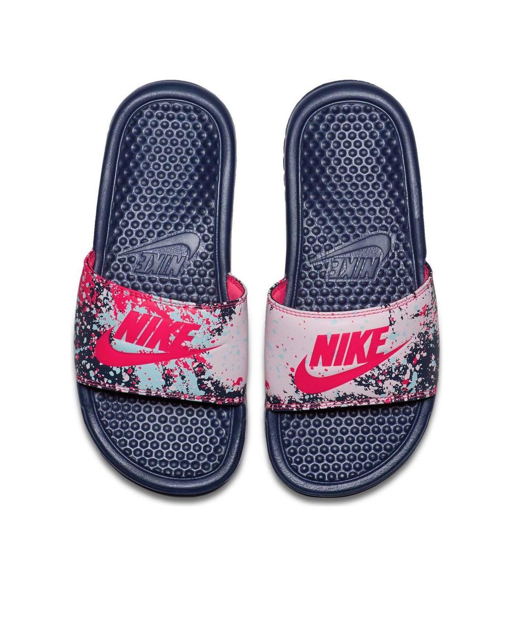 Nike Blue (Wmns) Benassi Jdi Print Splash Ink Minimalistic Slippers