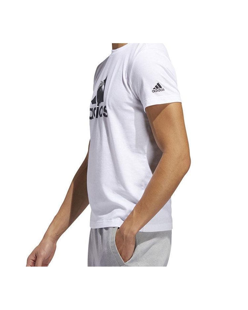 Adidas White M Gfx T Bol Inf Camouflage Sports Short Sleeve for men
