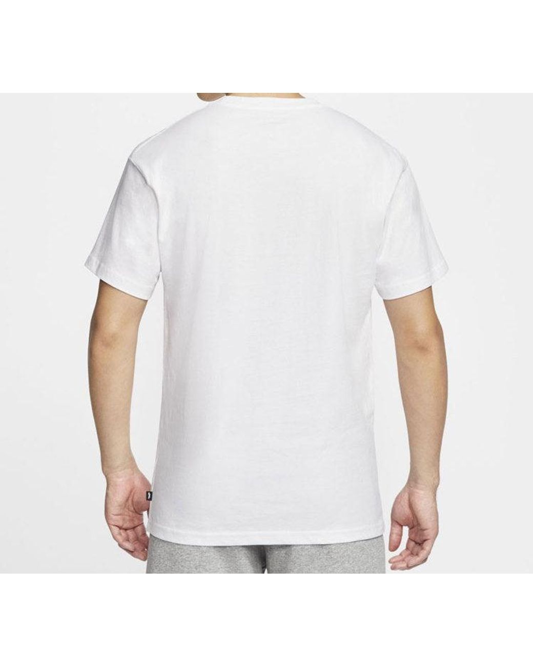 Nike White Graffiti Printing Skateboard Short Sleeve for men